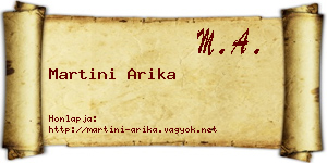 Martini Arika névjegykártya